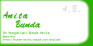 anita bunda business card